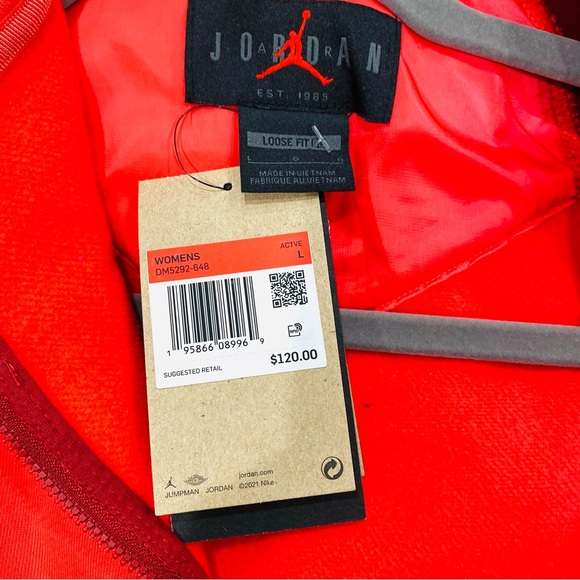 Jordan 23 Engineered Fleece Top Red DM5292-648 Women Size L NWT - Picture 12 of 14